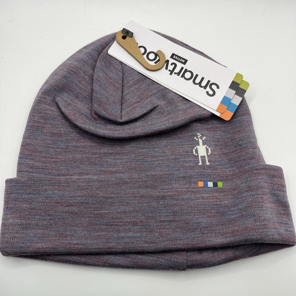 Smartwool Beanie Merino Wool Thermal Reversible Cuffed Purple O/S